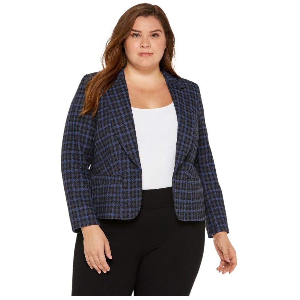 Pendleton Deadstock Vintage 80's Black and Blue Houndstooth Jacket
